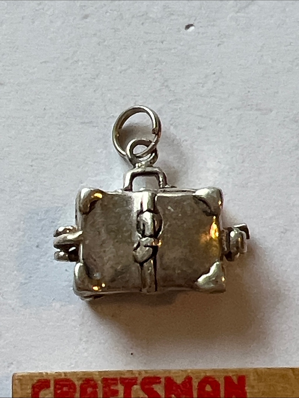 Vintage Sterling Silver 3d Articulated Suitcase Charm 925